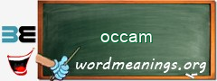 WordMeaning blackboard for occam